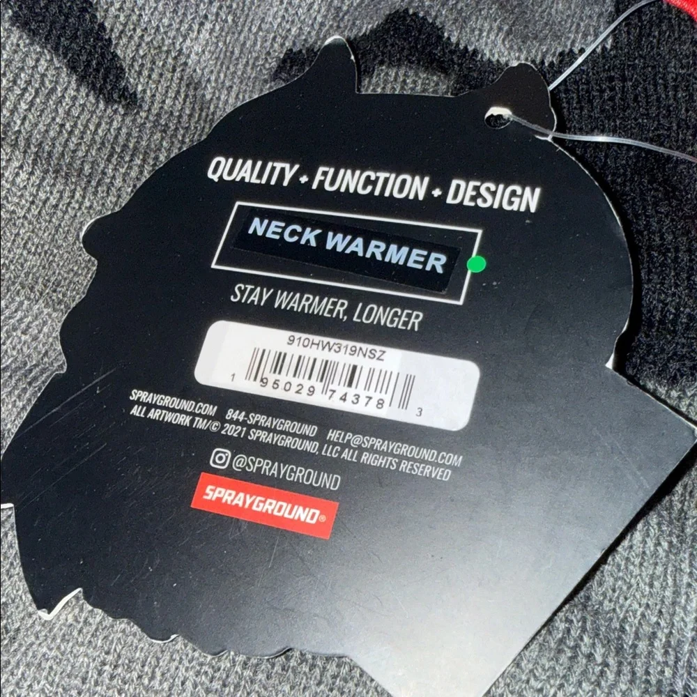Sprayground Black and Gray Camouflage Neck Warmer